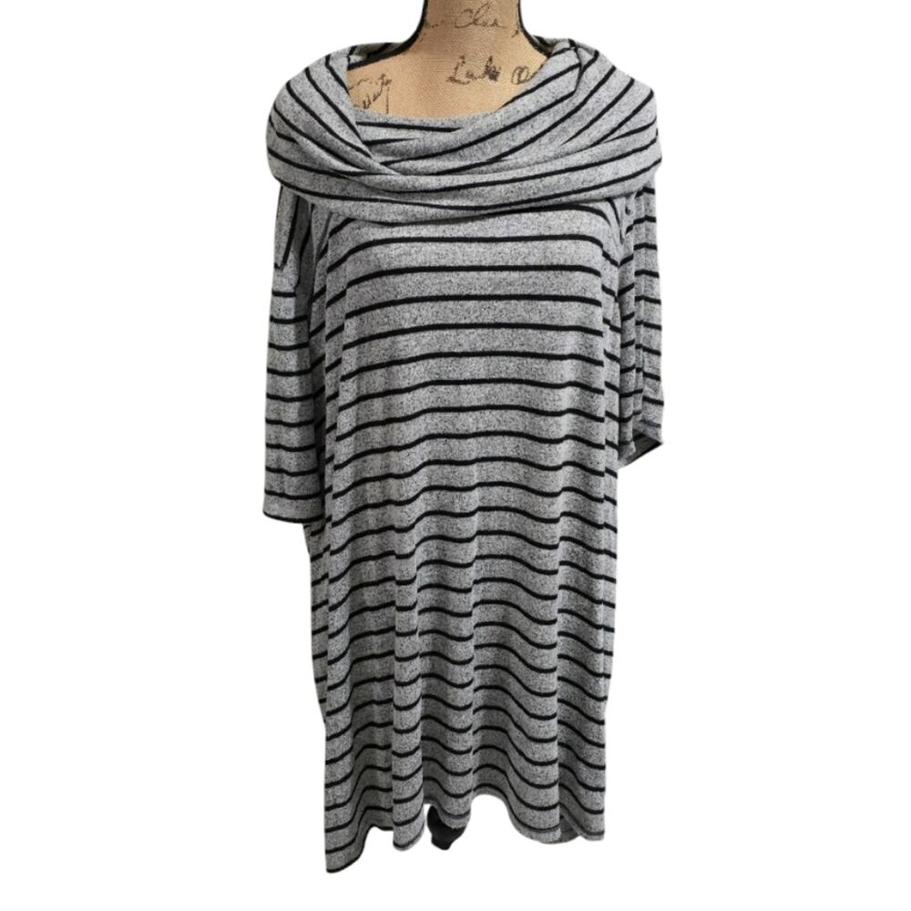 Lane Bryant Gray 3/4 Sleeve Oversized Tunic